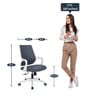 Ignis Medium Back Ergonomic Chair in Grey & White Colour