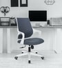 Ignis Medium Back Ergonomic Chair in Grey & White Colour