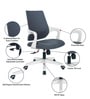 Ignis Medium Back Ergonomic Chair in Grey & White Colour