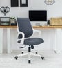 Ignis Medium Back Ergonomic Chair in Grey & White Colour