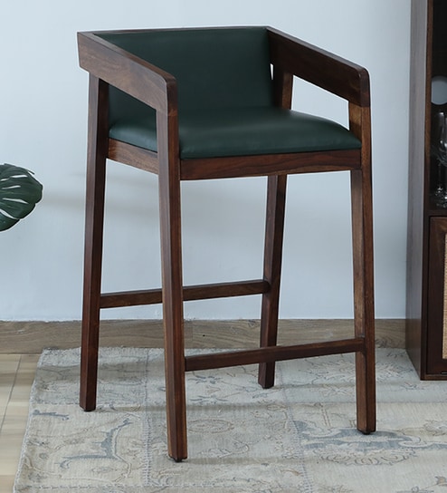 Iha Sheesham Wood Bar Stool In Provincial Teak Finish