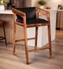 Iha Sheesham Wood Bar Stool In Rustic Teak Finish