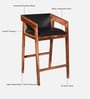 Iha Sheesham Wood Bar Stool In Rustic Teak Finish