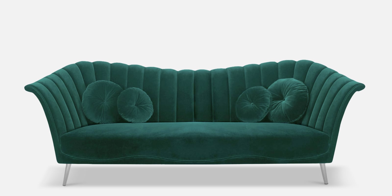 Ikon Velvet 3 Seater Sofa in Dark Green Colour