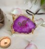 Ik Onkar  Metal Holder with Pink Agate