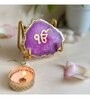 Ik Onkar  Metal Holder with Pink Agate