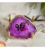 Ik Onkar  Metal Holder with Pink Agate
