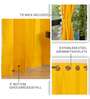 Ikat Orange & Aura Yellow Printed Cotton Curtains for Window Pack of 3
