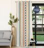 Ikat Orange Floral Cotton Curtains for Window Pack of 1