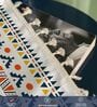 Ikat Orange Floral Cotton Curtains for Window Pack of 1