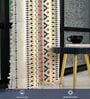 Ikat Orange Floral Cotton Curtains for Window Pack of 1