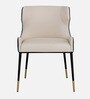 Iker Leatherette Dining Chair in Off White and Black Colour