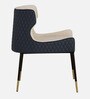 Iker Leatherette Dining Chair in Off White and Black Colour