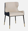 Iker Leatherette Dining Chair in Off White and Black Colour