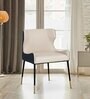 Iker Leatherette Dining Chair in Off White and Black Colour