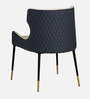 Iker Leatherette Dining Chair in Off White and Black Colour