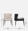 Iker Leatherette Dining Chair in Off White and Black Colour