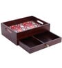 Ikkat Brown MDF Wood Cutlery Holder