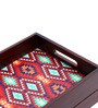 Ikkat Brown MDF Wood Cutlery Holder