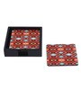 Ikkat Red MDF (Set of 6 ) Table Coasters