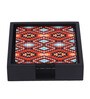Ikkat Red MDF (Set of 6 ) Table Coasters