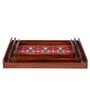 Ikkat Thai Brown Teak Wood & MDF Serving Tray (Set of 3) Reinvention factory