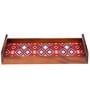 Ikkat Thai Brown Teak Wood & MDF Serving Tray Reinvention factory