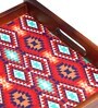 Ikkat Thai Brown Teak Wood & MDF Serving Tray Reinvention factory
