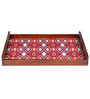 Ikkat Thai Brown Teak Wood & MDF Serving Tray Reinvention factory