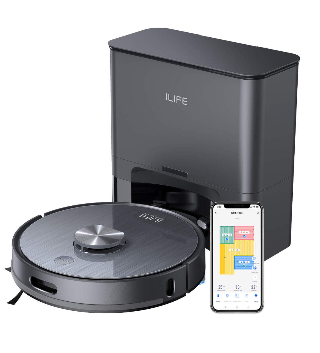 Buy ILIFE T20s SelfEmptying Robotic Vacuum Cleaner with Advanced LDS Navigation, 5000Pa Strong