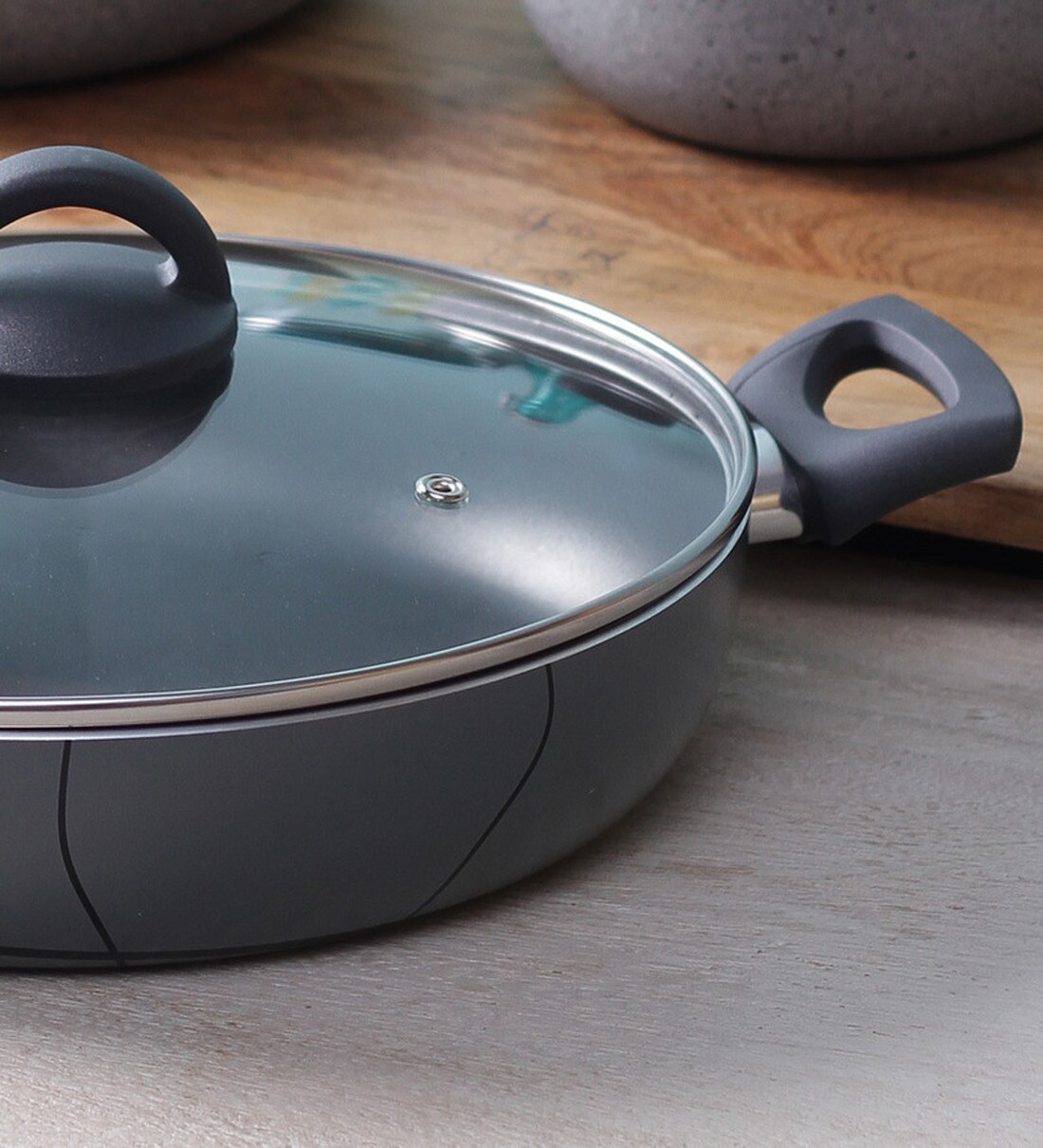 Buy Teflon Coated Non Stick Induction Friendly Deep Frying Pan with Lid