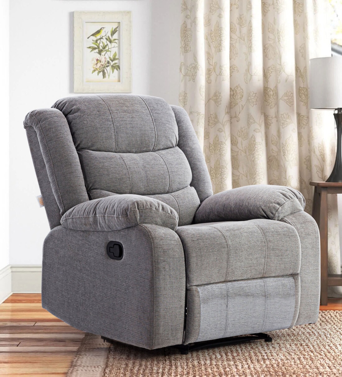 Buy Illinois Fabric 1 Seater Manual Recliner in Grey Colour at 30 OFF by Urban Living Pepperfry