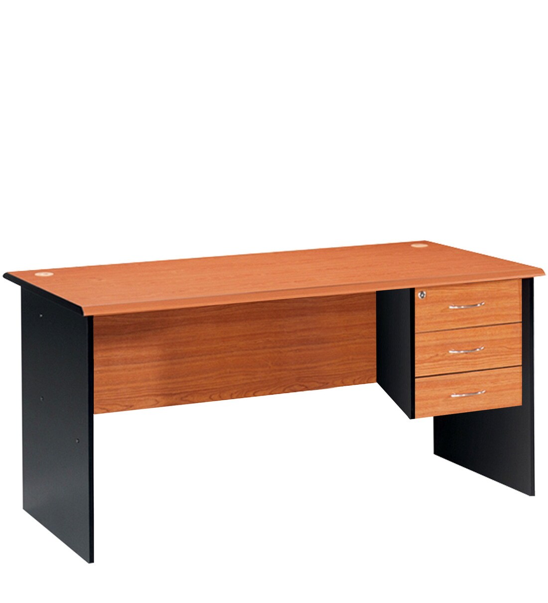 Buy Illinois Office Table in Cherry & Black Colour by Nilkamal Online