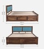 Ilok Sheesham Wood King Size Bed In Provincial Teak Finish With Box Storage