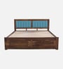 Ilok Sheesham Wood King Size Bed In Provincial Teak Finish With Box Storage