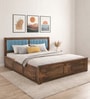 Ilok Sheesham Wood King Size Bed In Provincial Teak Finish With Box Storage