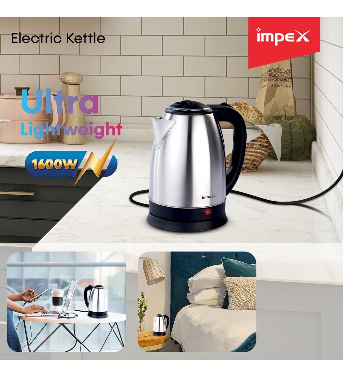 Buy Impex 1.8 L Steamer 1801 Stainless Steel Electric Kettle Online