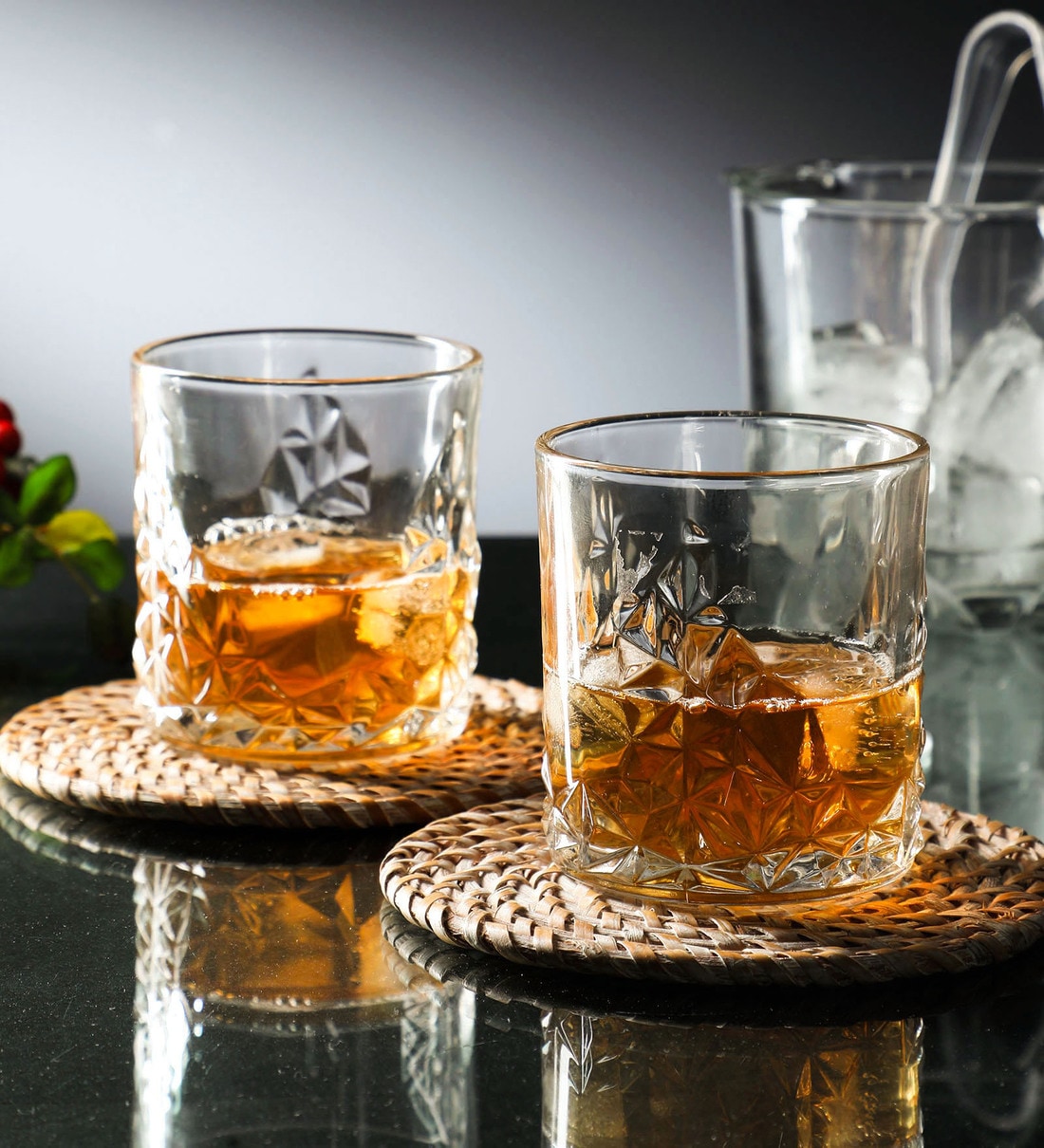 Buy Dot 300ml (Set of 6) Whiskey Glass at 16% OFF by Ceradeco | Pepperfry