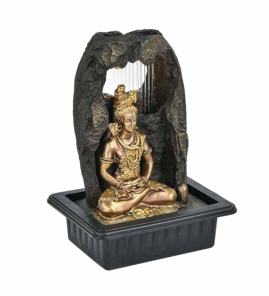 Buy Impression Ornate Shiva Black & Gold Polyresin Water Fountain by ...