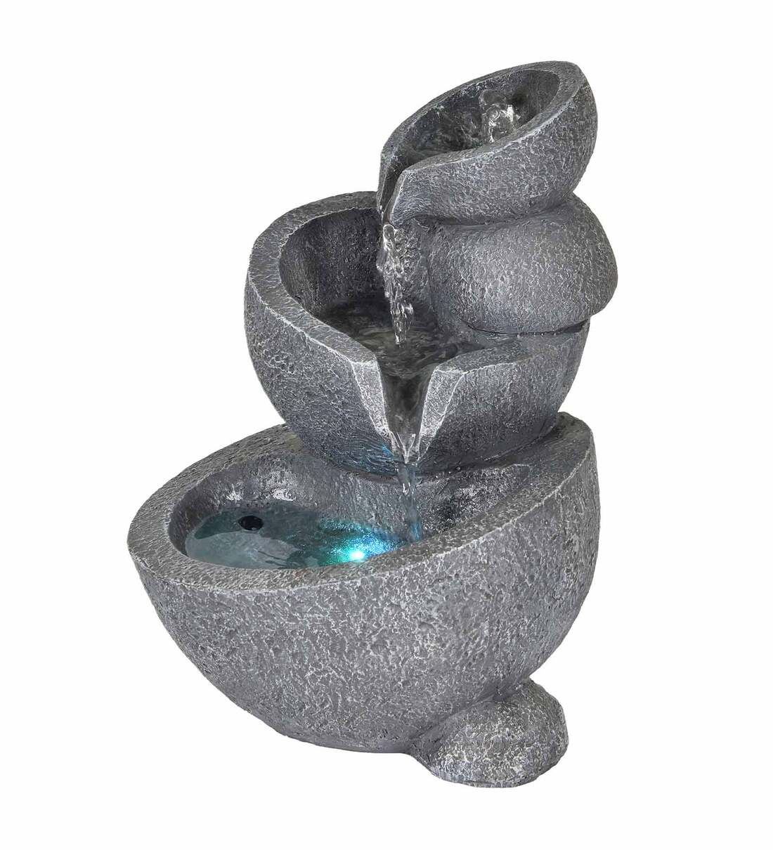 Buy Impression Trio Bowl Grey Polyresin Water Fountain by HomeTown