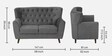 Imelda Velvet 2 Seater Sofa In Fossil Grey Colour