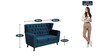 Imelda Velvet 2 Seater Sofa In Teal Blue Colour Imelda Velvet 2 Seater Sofa In Teal Blue Colour