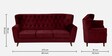 Imelda Velvet 3 Seater Sofa in Berry Red Colour