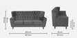 Imelda Velvet 3 Seater Sofa In Fossil Grey Colour