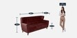 Imelda Velvet 3 Seater Sofa In Wine Red Colour