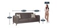Imperial Fabric 3 Seater Sofa in Stone Grey Colour