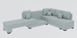 Imperial Velvet RHS Convertible Sofa Cum Bed In Light Grey Colour