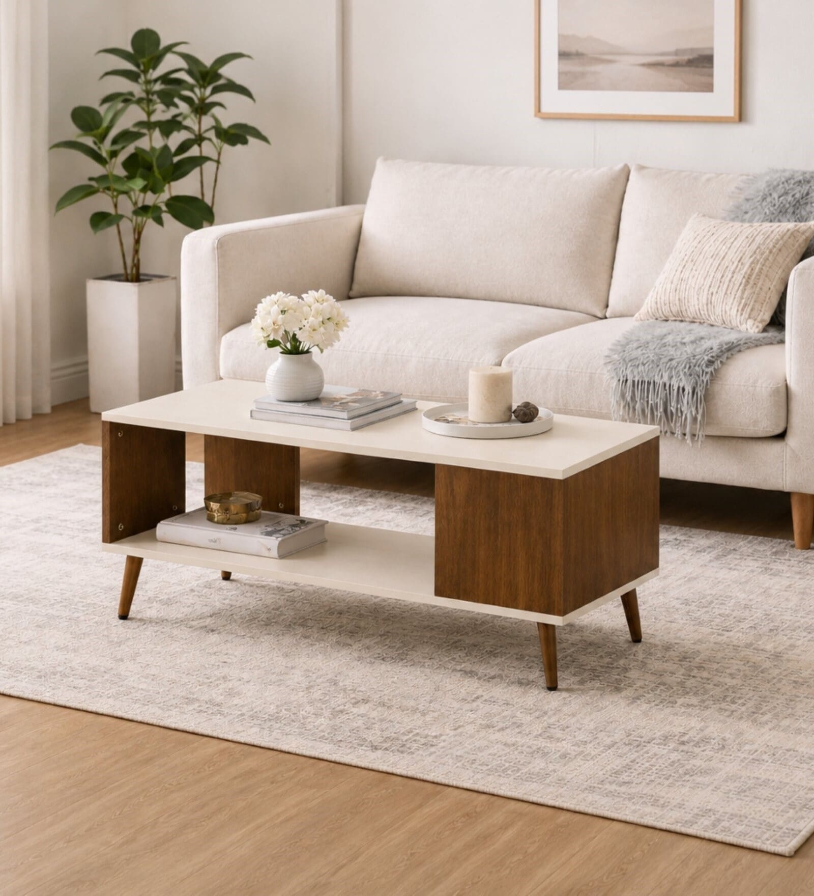 Imperial Nest Signature Collection Premium Designer Centre Table In Noce Walnut Natural Finish
