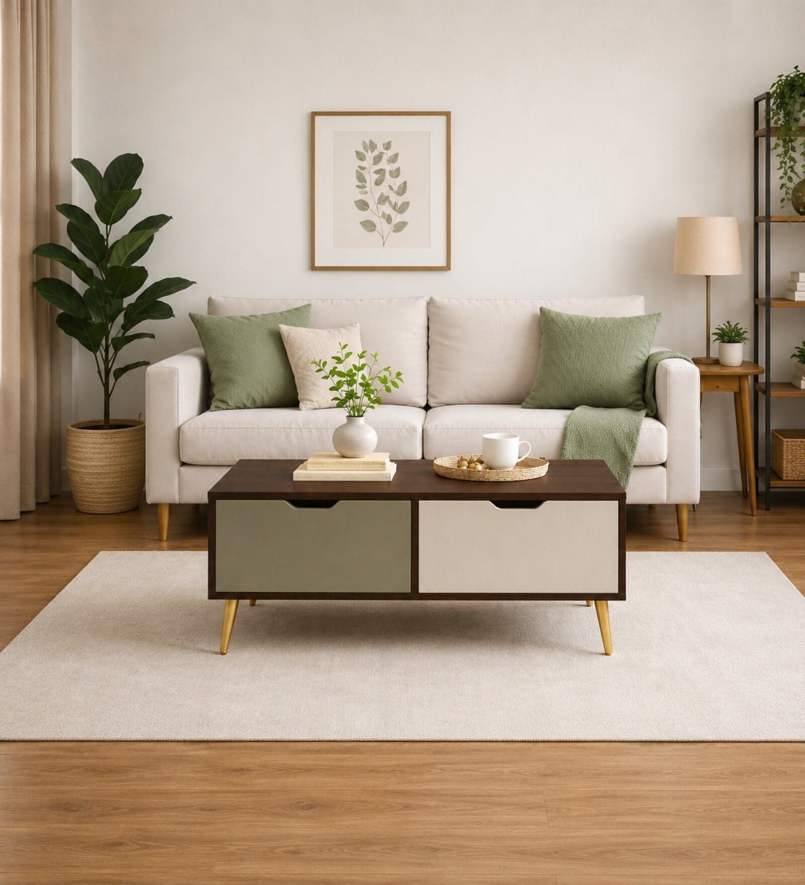 Imperial Nest Signature Collection Premium Designer Centre Table In Noce Walnut Natural Finish