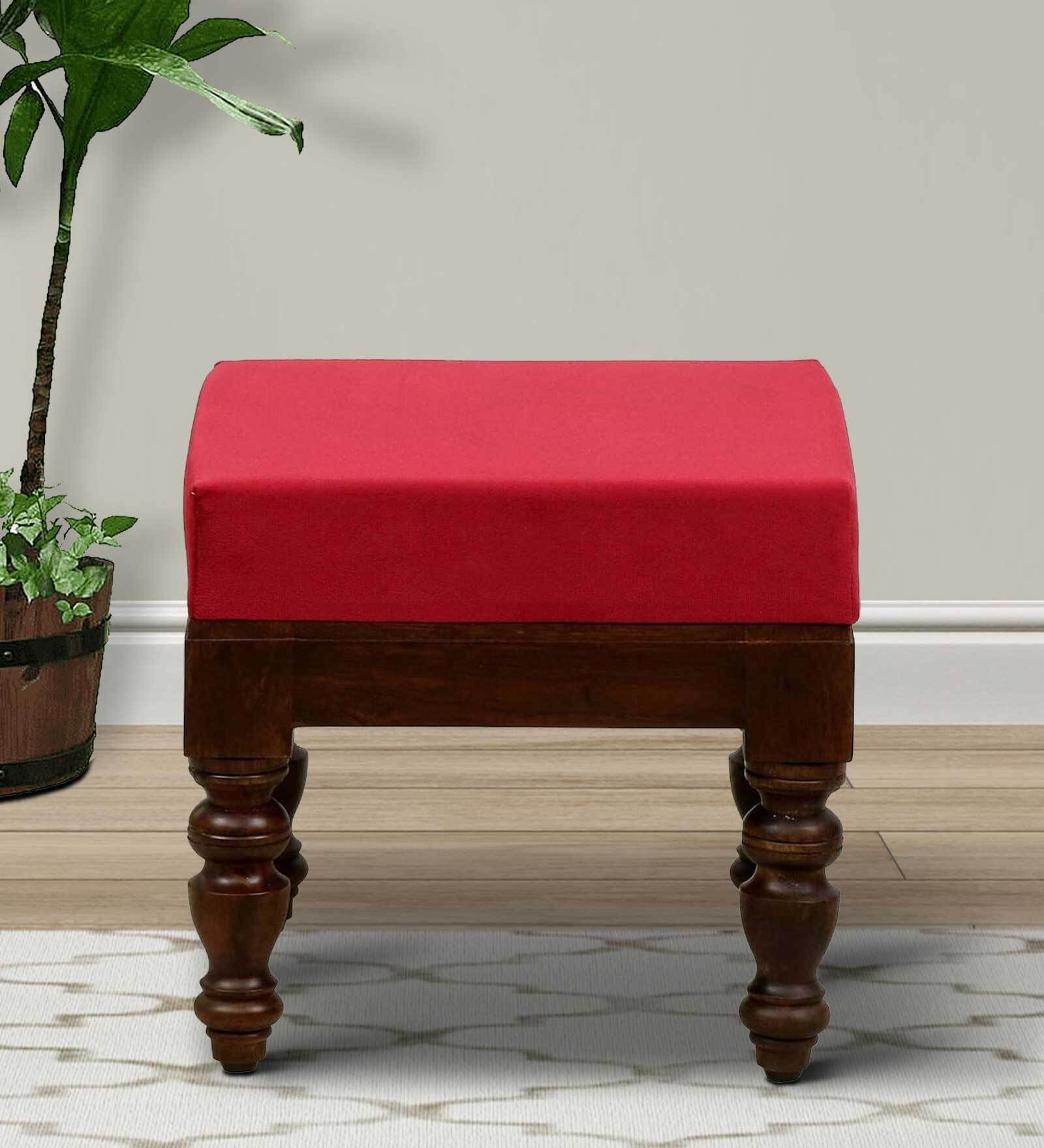 Impori Solid Wood Foot Stool In Provincial Teak Finish